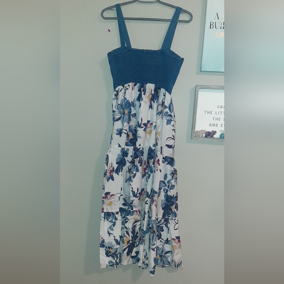 Demin & floral maxi dress - Picture 2 of 5